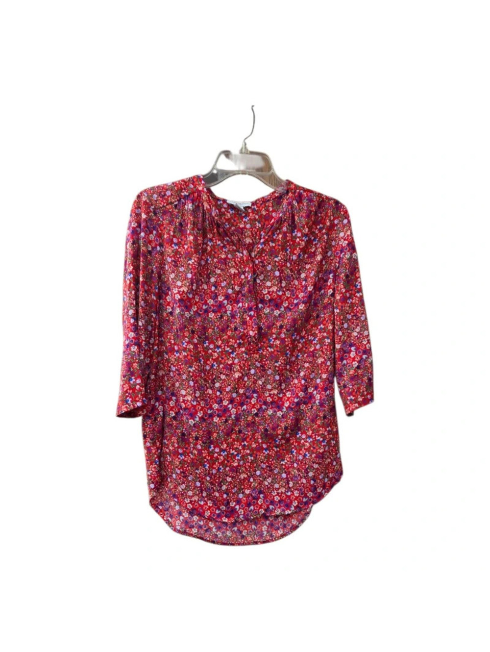 Carolina belle red floral blouse